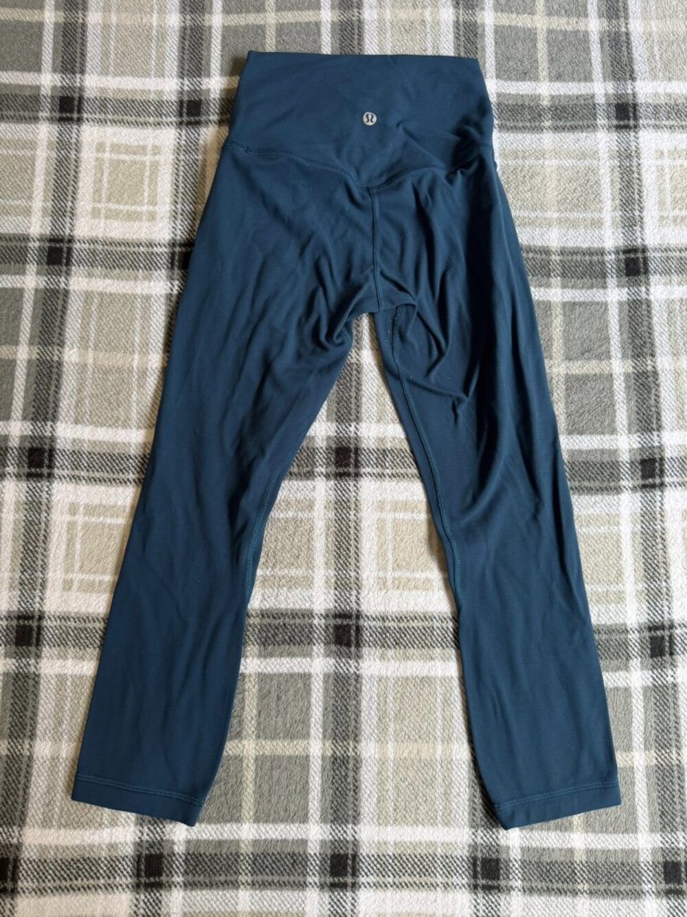Lululemon Wunder Under High Rise Leggings Navy Teal Size 2 Hidden Pocket